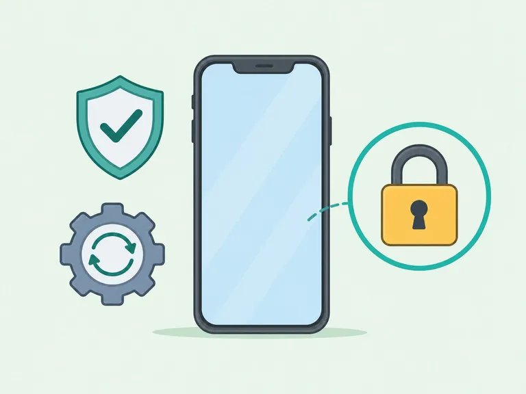 A phone protected with spam filtering, updates, and account security settings.
