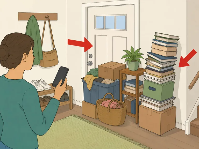 Person seeking help for serious clutter that blocks an exit and creates a safety risk.