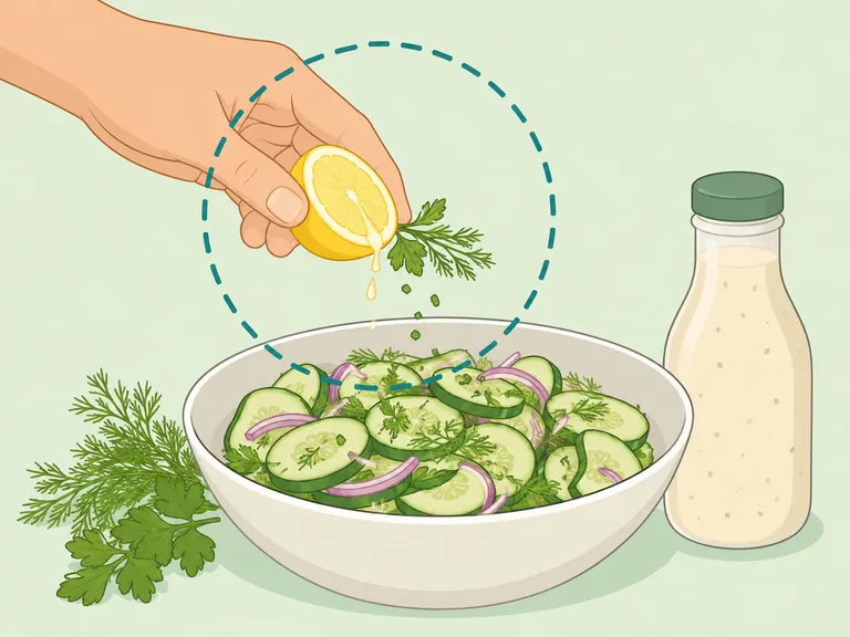 A cucumber salad flavored with lemon and herbs instead of heavy dressing.